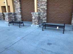 (2) 60" Long Outdoor Steel Bench Seat