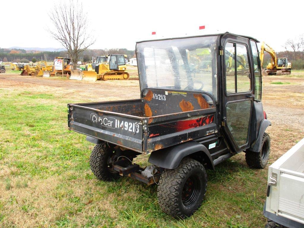 CLUB CAR XRT 1550 4WD, S/N RY1039132725, KUBOTA DIESEL ENG, MANUAL DUMP BED, ECAB, HEAT, 1670 MTR HR