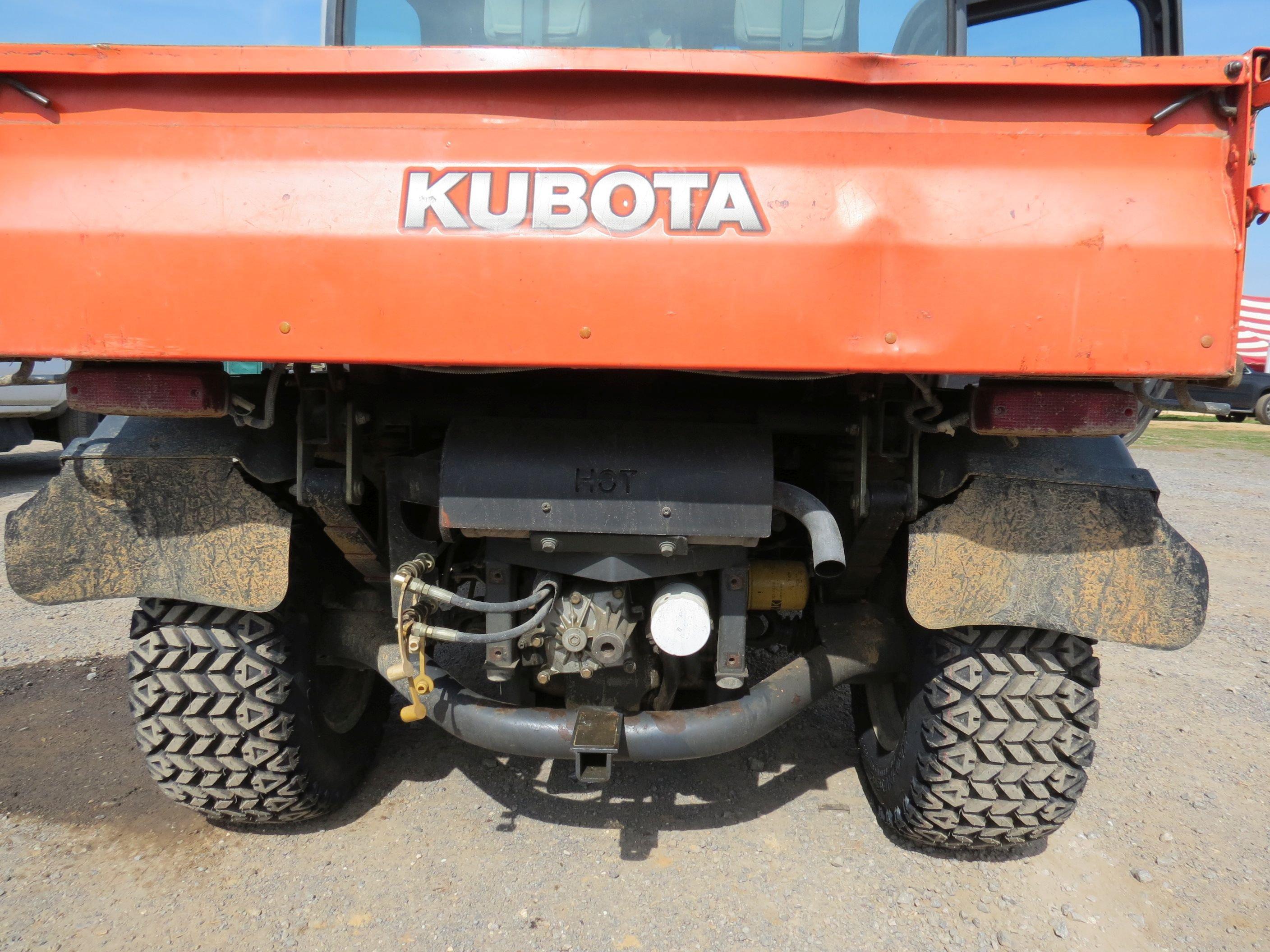 KUBOTA RTV1100 4X4 ATV, S/N KRTV110071013702, DIESEL ENG, ECAB, MANUAL DUMP BED, A/C HEAT, 2905 MTR