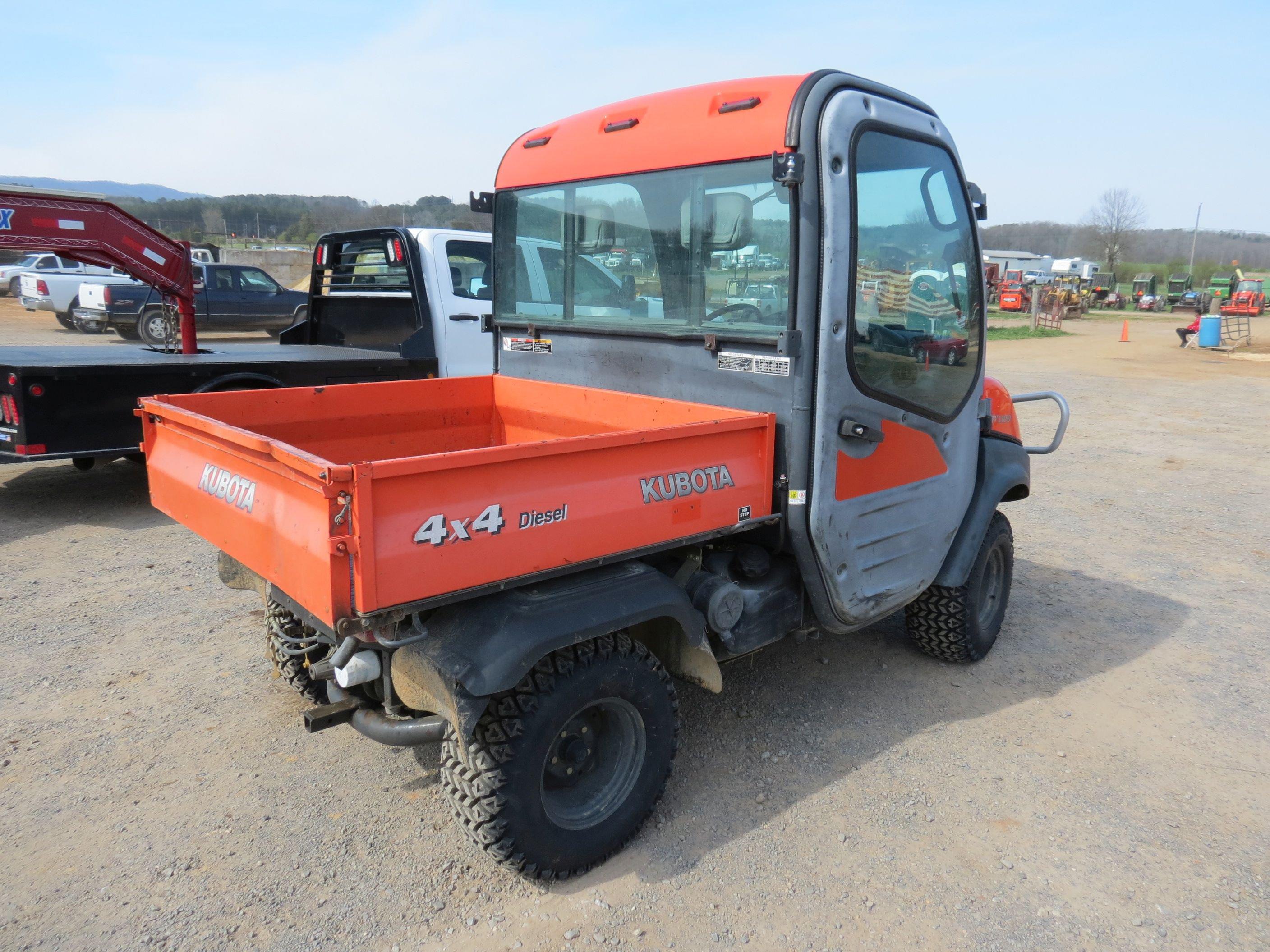 KUBOTA RTV1100 4X4 ATV, S/N KRTV110071013702, DIESEL ENG, ECAB, MANUAL DUMP BED, A/C HEAT, 2905 MTR