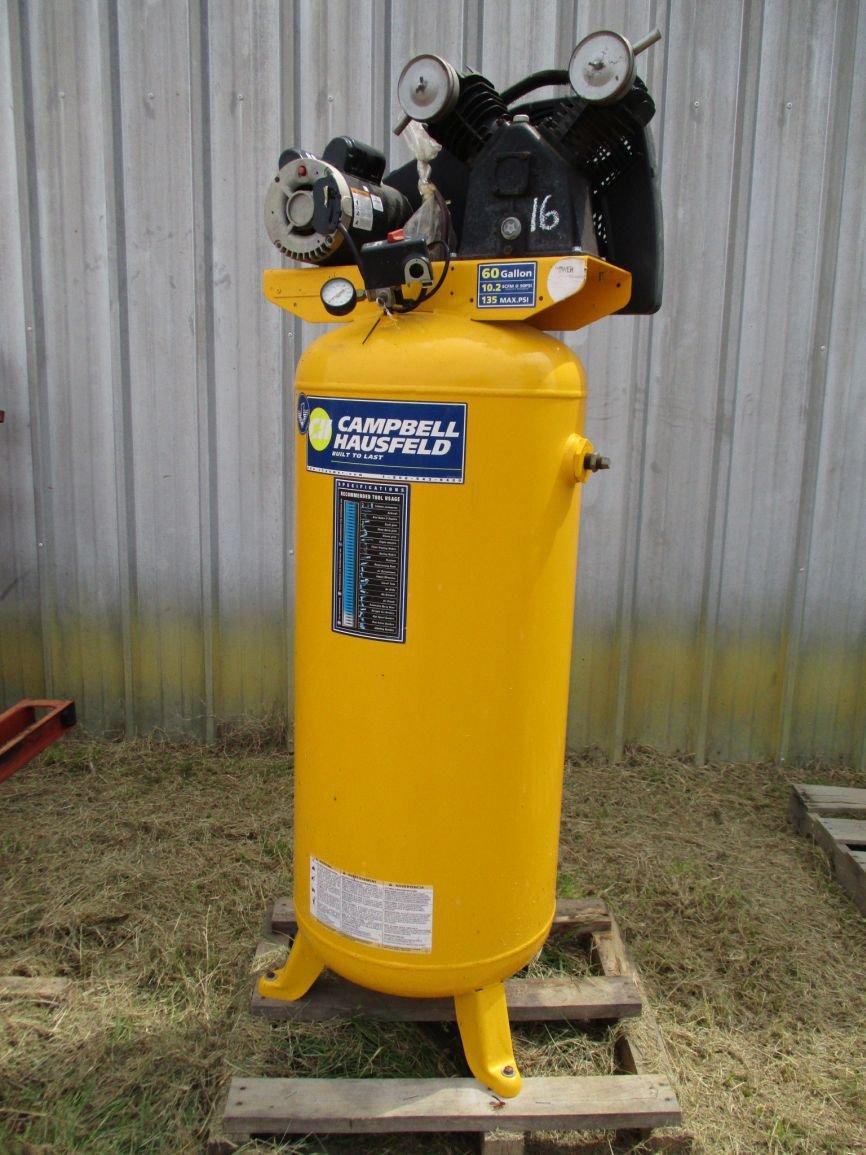 AIR COMPRESSOR, 60 GAL, 240 VOLTS, 1 PHASE, 3.2 HP