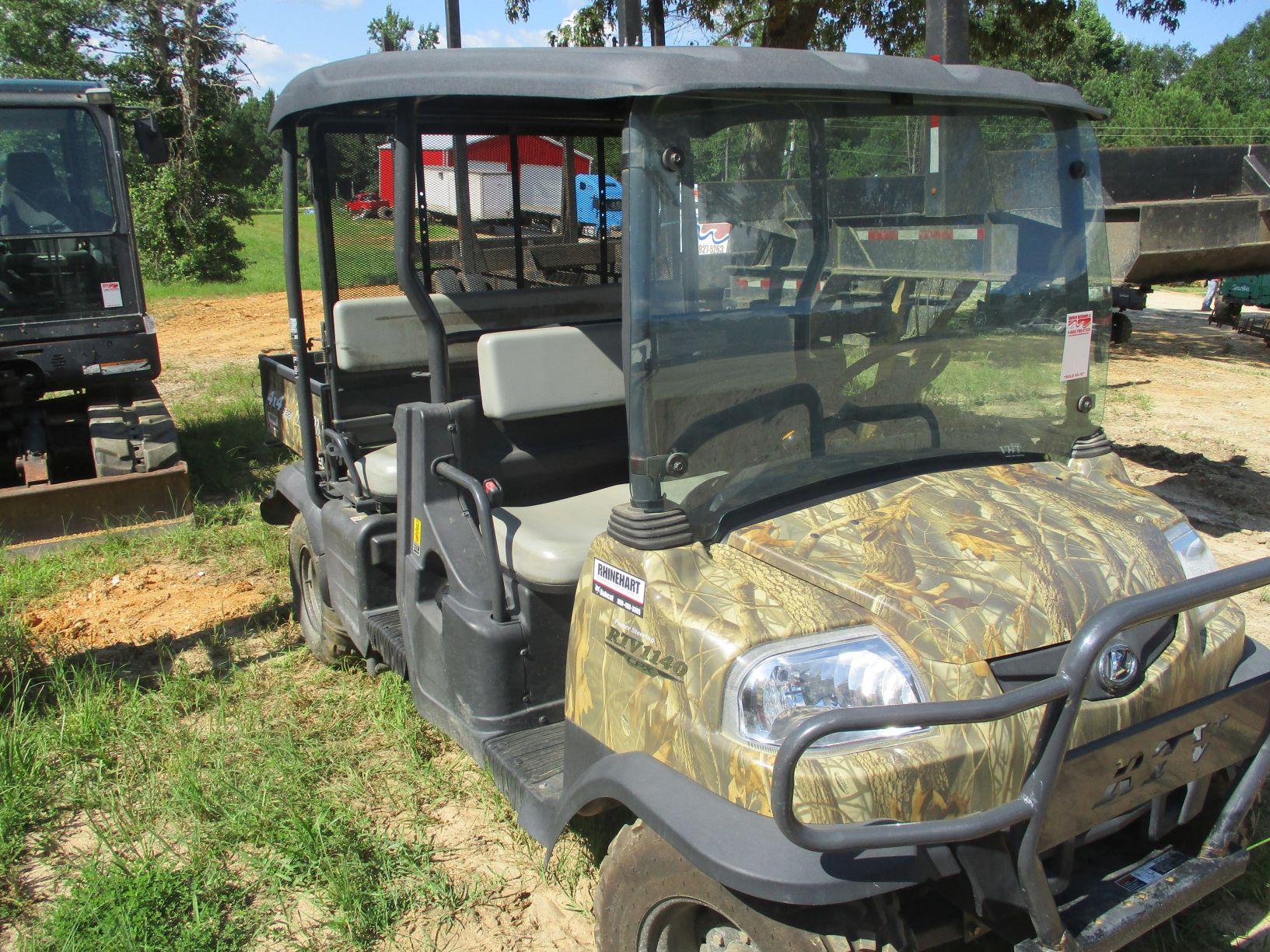 KUBOTA RTV 1140 4X4 DIESEL ATV, S/N 14309, CREW CAB, HYD DUMP BED, 377 MTR HRS