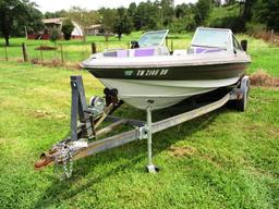 EBBTIDE 200SS DYNA TRAK INBOARD BOAT, S/N ETC002491990, 350 MERCRUISER ENG, CHARGER T/A BOAT TRAILER