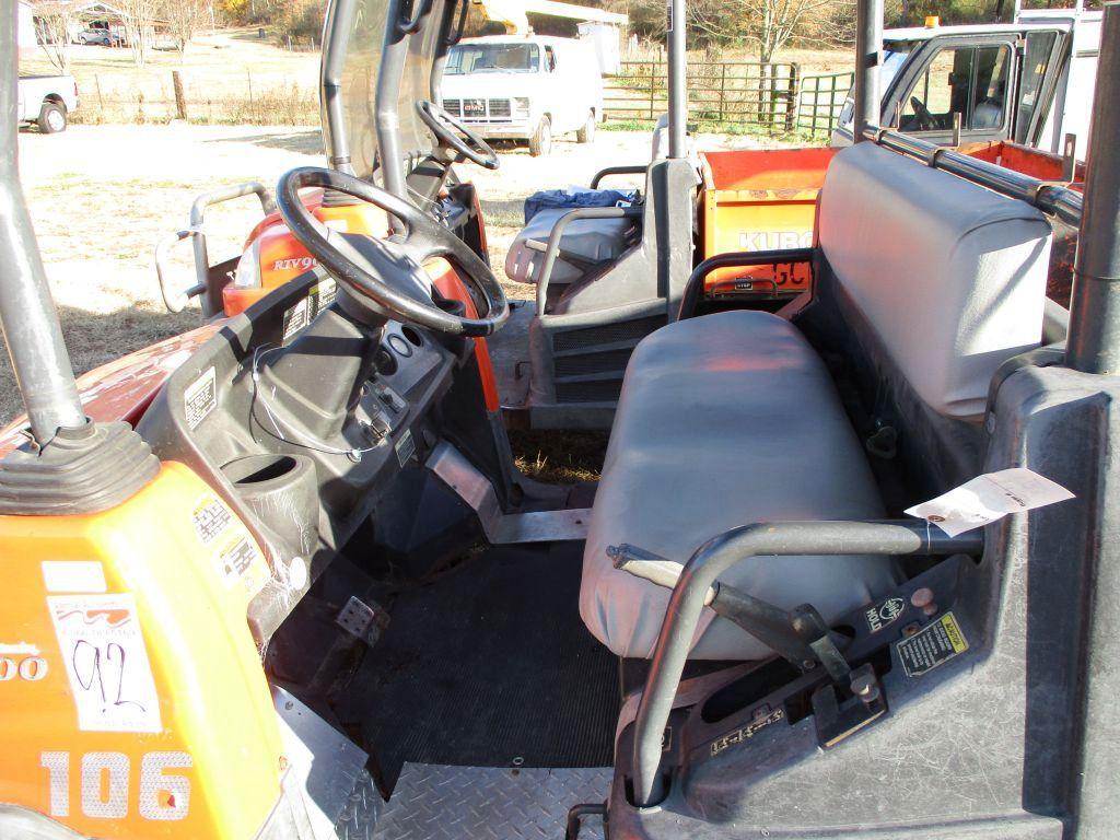 KUBOTA RTV 900 DIESEL 4X4 ATV, S/N 14716, OROPS, HYD DUMP BED, POWER STEERING, 371 MTR HRS