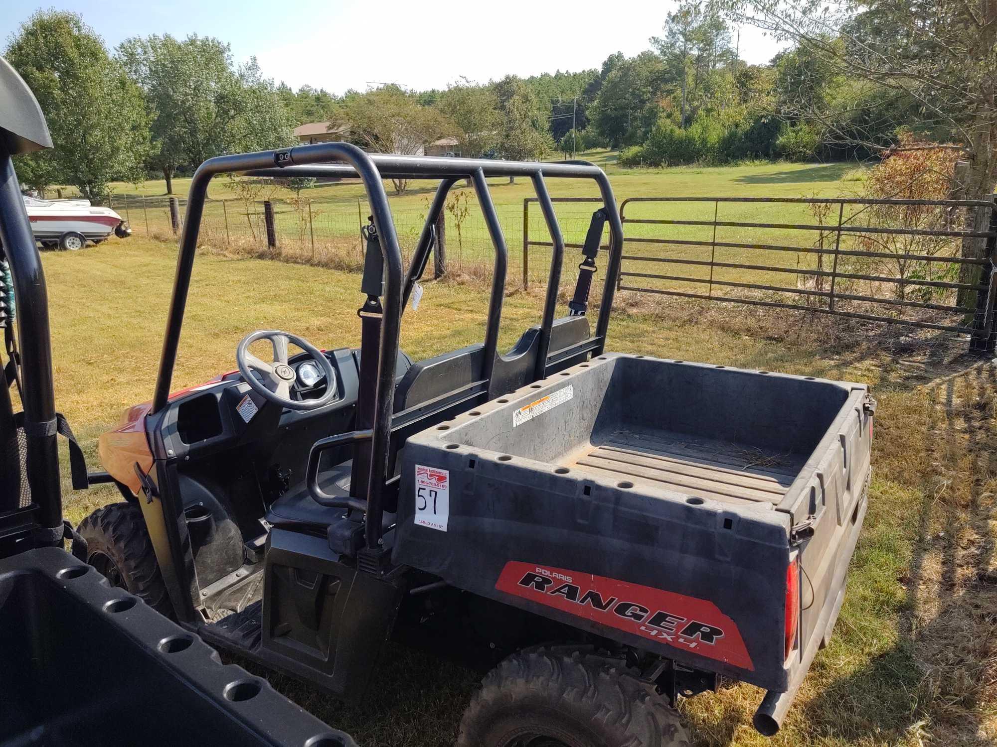 2014 POLARIS RANGER 570 EFI 4X4, MANUAL DUMP BED, OROPS, 2881 MTR HRS