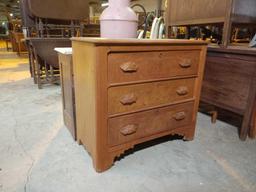 OAK DRESSER & MIRROR