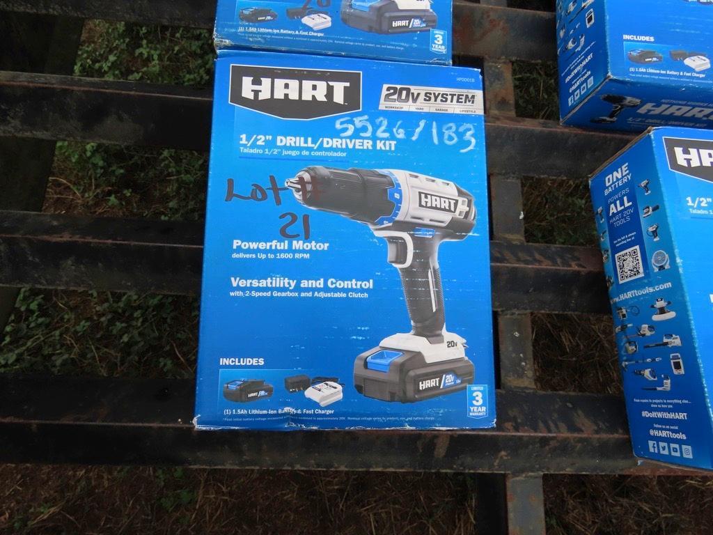 HART 20v 1/2" DRILL WITH CHARGER