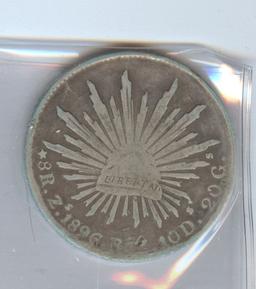 1896-Zs/FZ MEXICAN 8 REALE SILVER