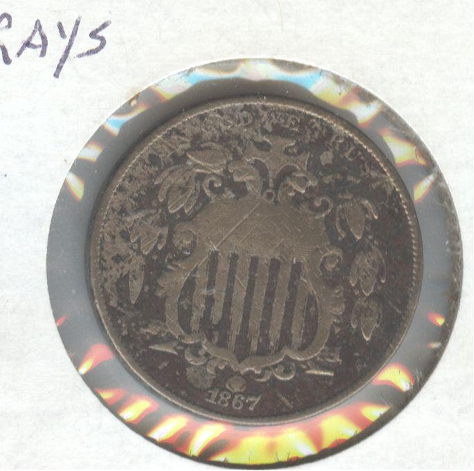 1867 SHIELD NICKEL