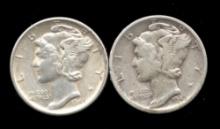 1945-S Small "S" and 1945-S Large "S" ... Mercury Dimes