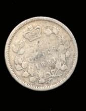 1891 ... Silver 5 Cents ... Canada