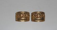 2 ... Gold Plated Napkin Rings