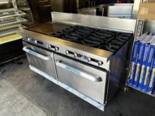 Imperial 24" Griddle, 6 Burner Gas Range & 2 Convection Oven Below