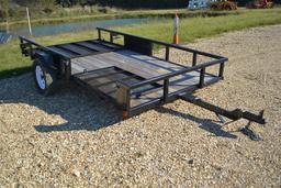 TOPLINE JTW12 12' Tag Trailer w/ Tailgate & Side Gate, Single Axle, CERTIFICATE OF ORIGIN  ~ 91611