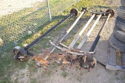 LOT OF 5 AXLES & WHEEL FOR 16' TRAILER . ~