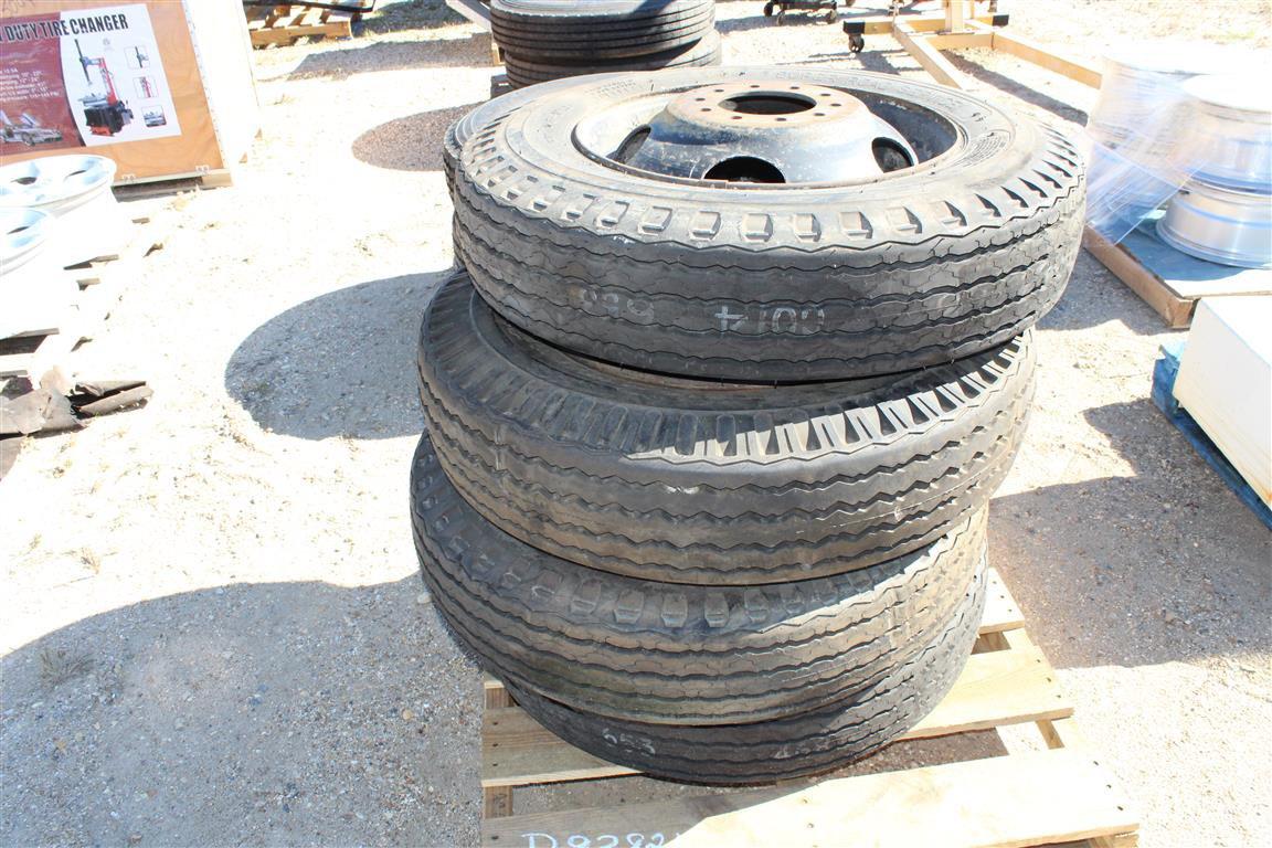 PALLET OF (4) 8-19.5 TIRES . ~