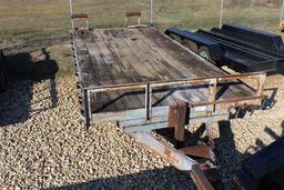 24' FLATBED TRAILER W/ DOVETAIL, RAMPS, TANDEM AXL . ~