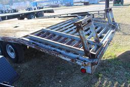 24' FLATBED TRAILER W/ DOVETAIL, RAMPS, TANDEM AXL . ~