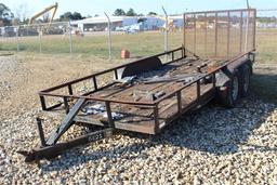 F3T 16' UTILITY TRAILER . W/Rear Gate, Tandem Axles ~ Y