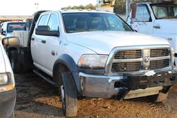 DODGE RAM 5500 SALVAGE, 11' Steel Flatbed w/ Tool Box, Crew Cab, 4x4, Cummins Diesel Engine, Automat