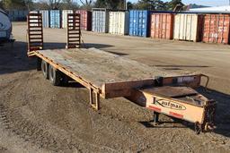 KAUFMAN  25' Flatbed Trailer w/ Dovetail, Ramps, Tandem Axles  ~