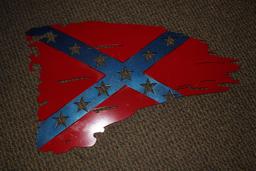 1/8" STEEL 14X24 REBEL BATTLE FLAG . ~