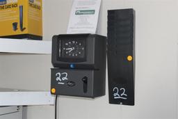 LATHEM TIME CLOCK STATION W/HOLDER & CARDS