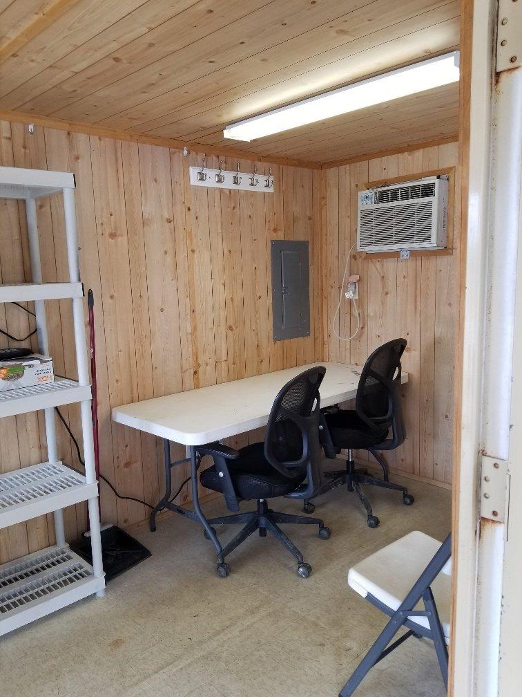 8'X20' OFFICE CONEX W/HVAC & SLIDING GLASS DOOR