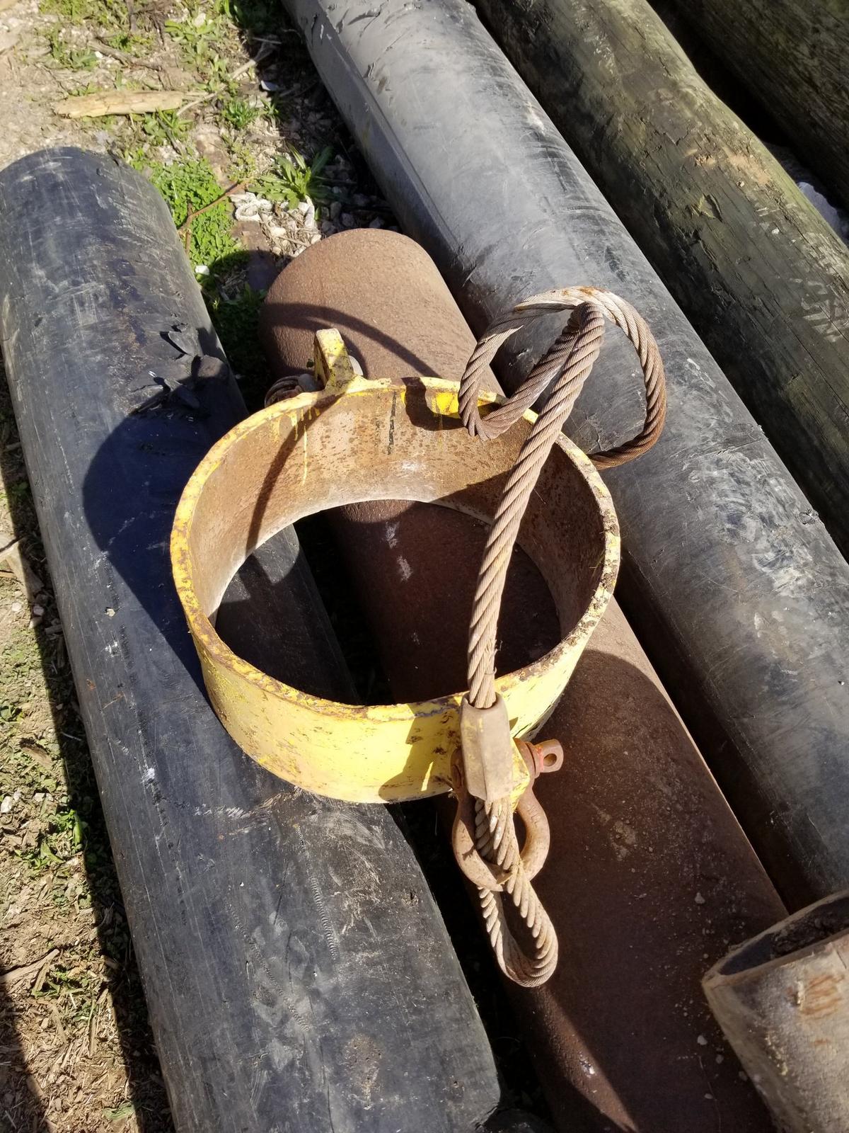 SPUD COLLAR WITH EARS CABLE AND SHACKLES FOR TWELVE INCH (12”) SPUDS