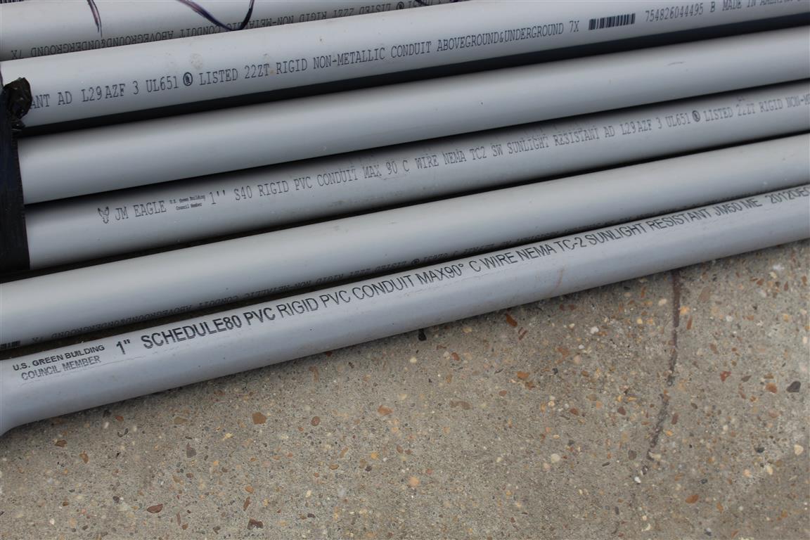 Approximately (13) 1”X10' Schedule 40  PVC Conduit