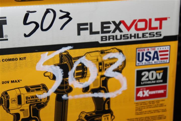 (1) DeWalt FlexVolt Brushless 20V Max Hammerdrill/Impact Driver Combo Kit Model DCK299D1T1