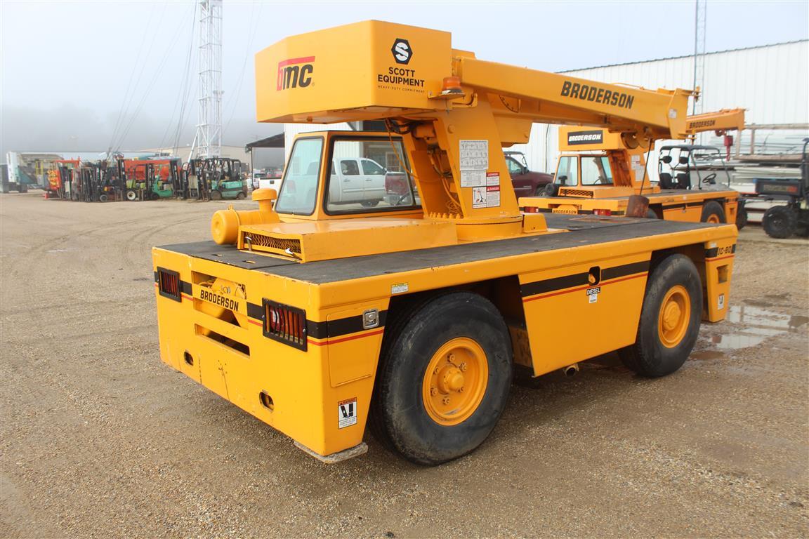 BRODERSON IC80-1F Enclosed Cab Cummins Engine 9 Ton Lift Capacity Swing Away Jib Crab Steer Outrigge