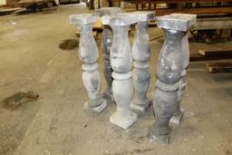 Lot of 6 salvaged concrete columns; dimenions approximately 6" x 6" x 32" tall