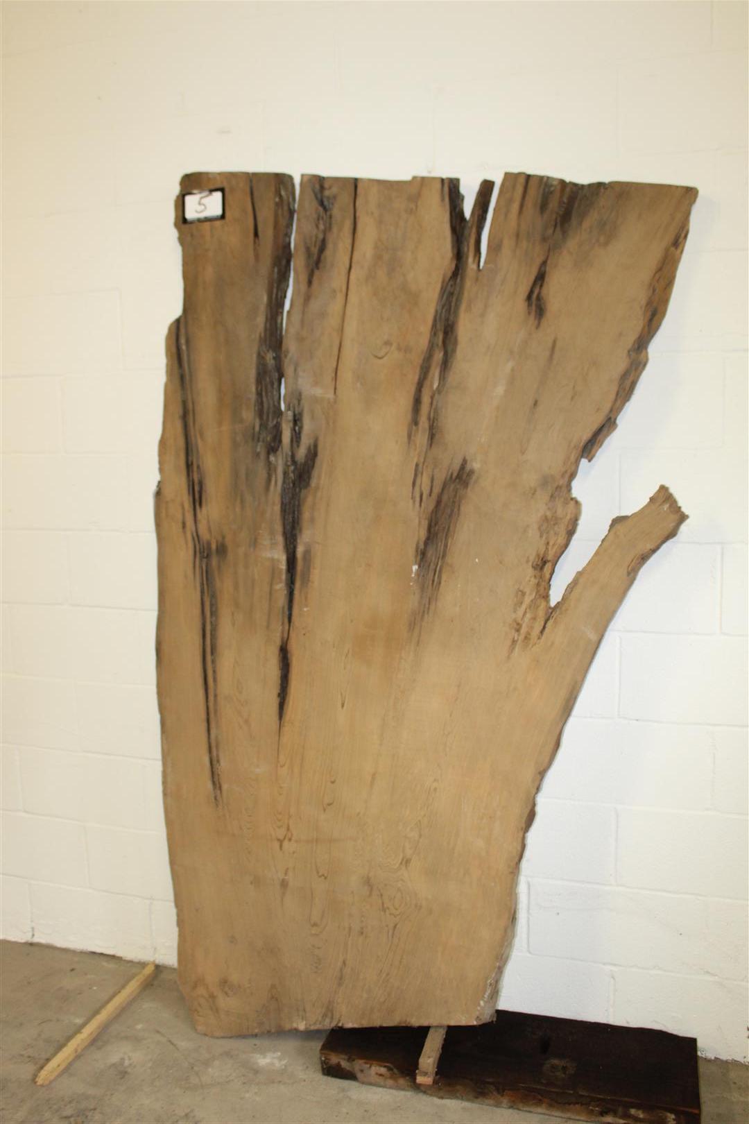 One Locally salvaged Live Edge Asymmetrical Sinker Cypress Slab;  approx. 2" thick x 4' wide x 80" t