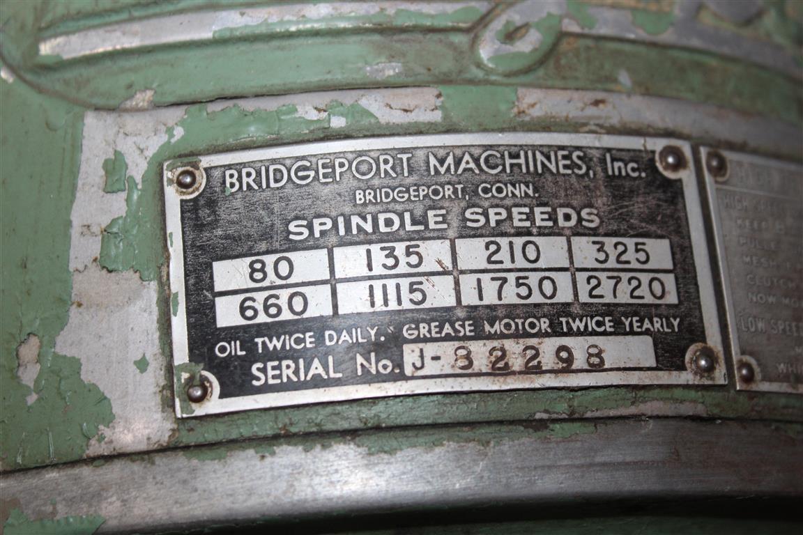 Bridgebort Drill Press S/N 82298