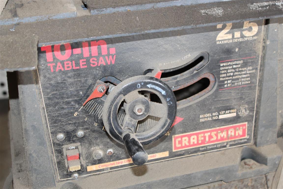 10" CRAFTSMAN TABLESAW ON STAND