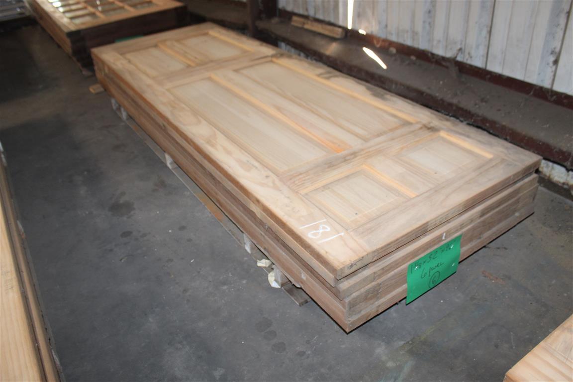 (6) 1 3/8”X32”X96” 6 Panel Solid Pine Doors