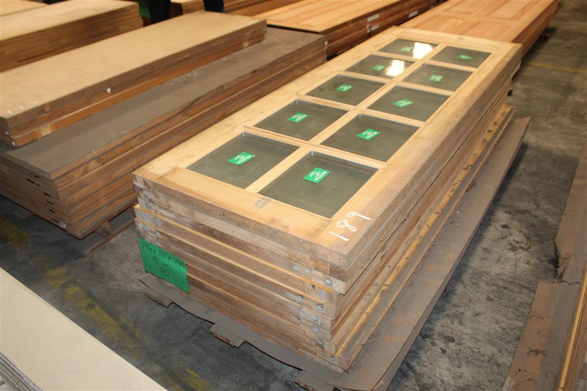 (10) 1 3/4”X30”X79” Glass Window Pine Doors