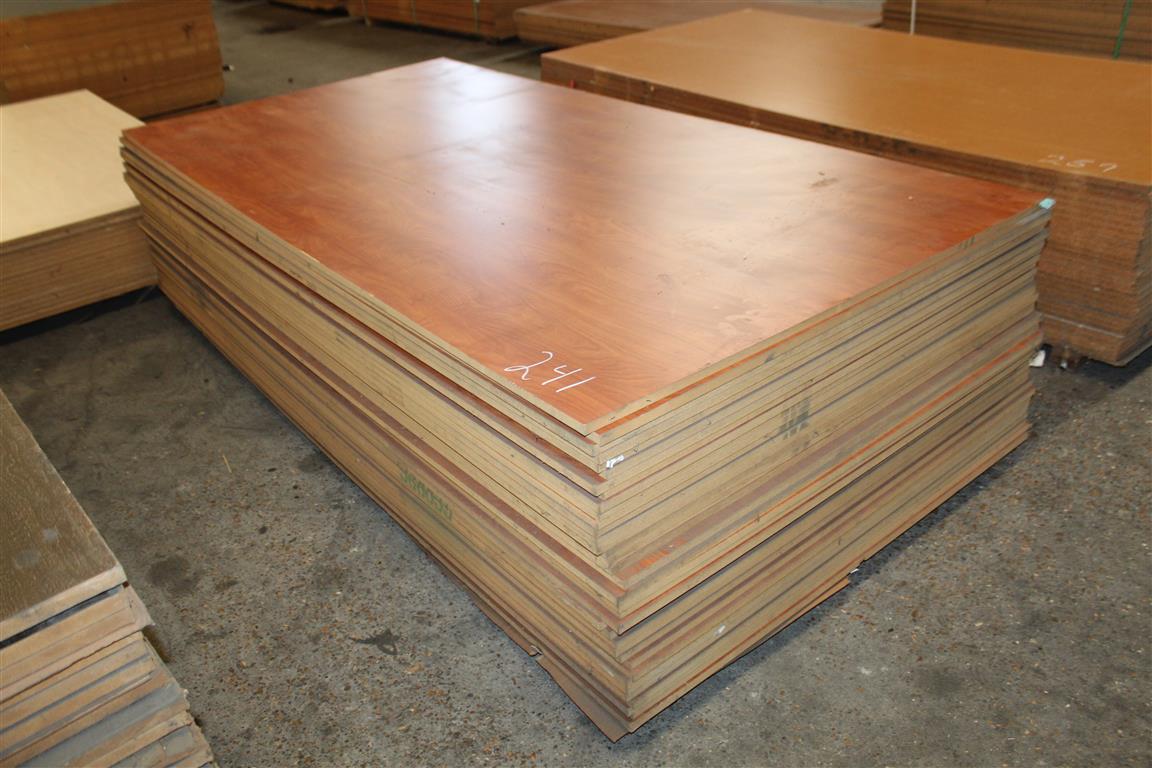 Aprroximately (36) Sheets of 4X8 5/8” Cherry Melamine MDFC