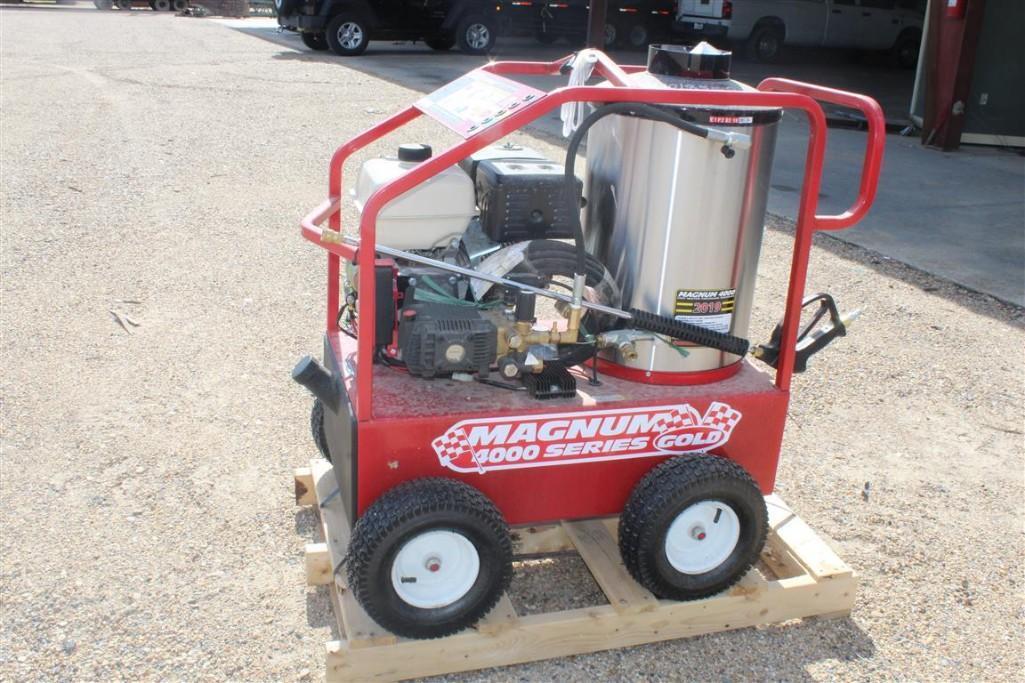 MAGNUM 4000 Hot Water Pressure Washer - Gas/Diesel Motor - Wheel Mounted