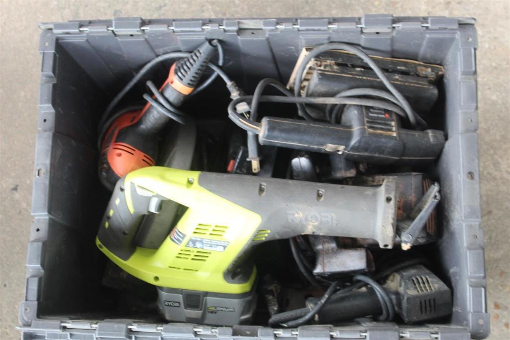 BOX OF ELECTRIC TOOLS