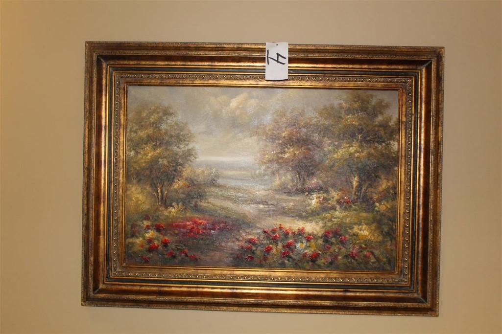 35 Inch x 47 Inch Framed Picture (Trees and Flowers)
