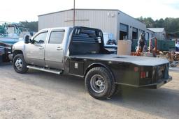 2012 CHEVROLET 3500HD 4X4 CREW CAB FLATBED TRUCK