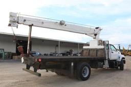 2006 GMC C6500 17FT STEEL FLATBED W/ CRANE