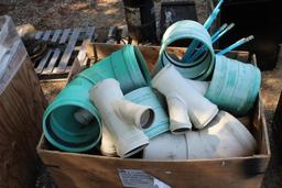 BOX OF PVC PIPE FITTINGS