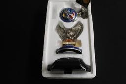 HARLEY DAVIDSON MOTORCYCLE Franklin Mint Precision Pocket Watch w/Case, Harley Davidson Cycles