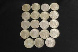 (12) 1922 SILVER DOLLARS, (6) 1923 SILVER DOLLARS, (1) 1924 SILVER DOLLAR