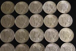 (10) 1922 SILVER DOLLARS, (5) 1923 SILVER DOLLARS, (3) 1924 SILVER DOLLARS, (2) 1926 SILVER DOLLARS