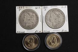 JAMES MONROE DOLLAR, 1881 James Garfield Dollar, 1879 Silver Dollar, 1881 Silver Dollar