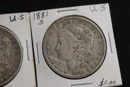 JAMES MONROE DOLLAR, 1881 James Garfield Dollar, 1879 Silver Dollar, 1881 Silver Dollar